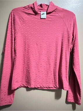 Nike Women’s Rose Pink Long-Sleeve Hooded Active Top